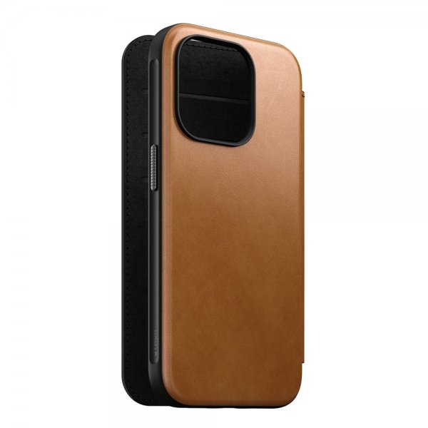 Nomad iPhone 15 Pro Fodral Modern Leather Folio English Tan