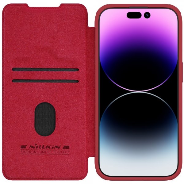 Nillkin iPhone 15 Pro Fodral Qin Pro Series Röd