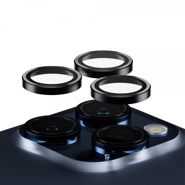 PanzerGlass iPhone 15 Pro/iPhone 15 Pro Max Kameraskydd Hoops Svart