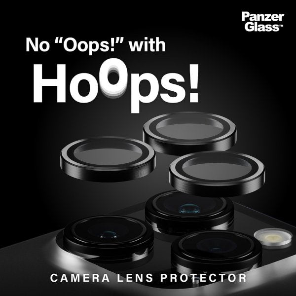 PanzerGlass iPhone 15 Pro/iPhone 15 Pro Max Kameraskydd Hoops Svart