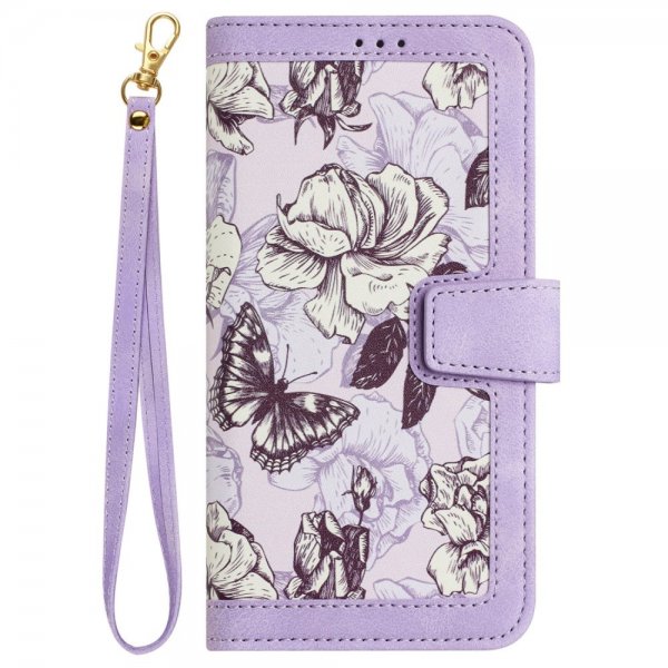 iPhone 15 Pro Max Fodral Blommönster Lila