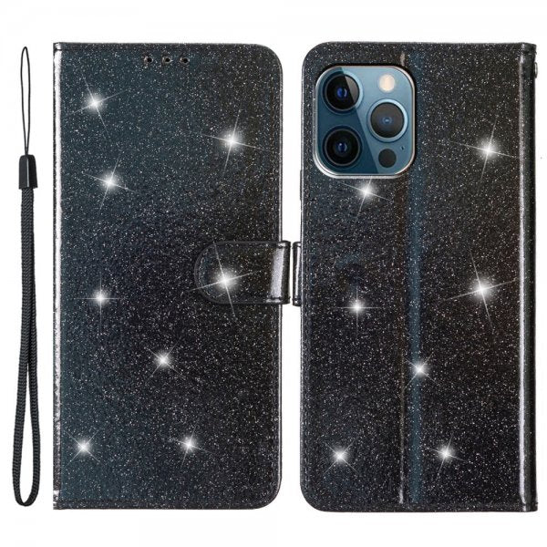 iPhone 15 Pro Max Fodral Glitter Svart