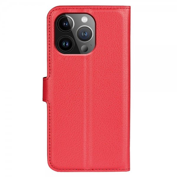 iPhone 15 Pro Max Fodral Litchi Röd