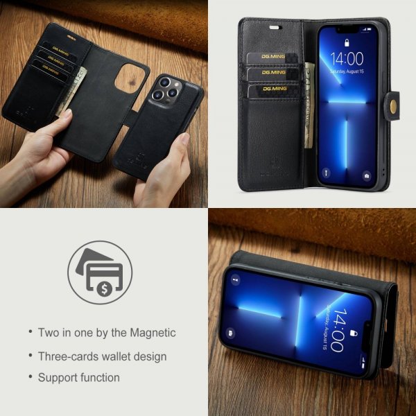 Dg.Ming iPhone 15 Pro Max Fodral med Löstagbart Skal Svart