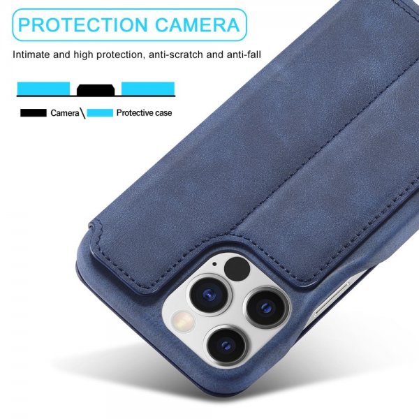 Lc.Imeeke iPhone 15 Pro Max Fodral Retro Blå