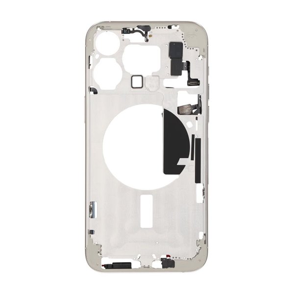 iPhone 15 Pro Max Mittenram med smådelar OEM - Titanvit