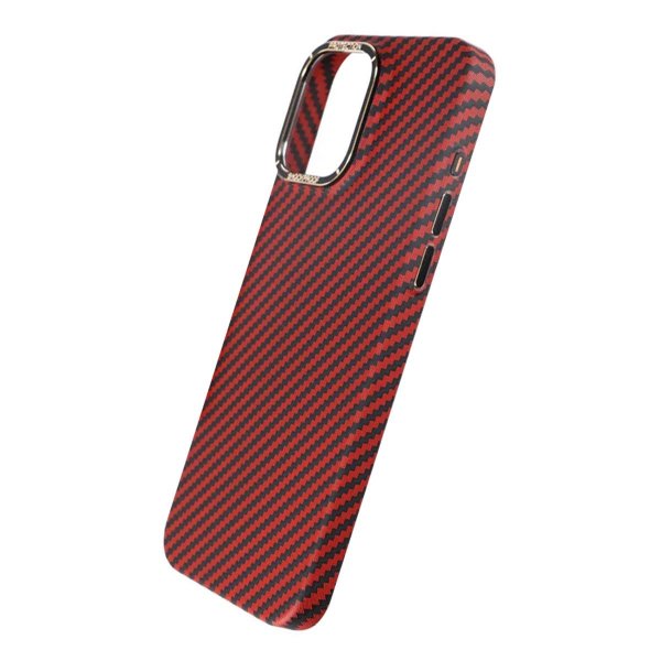 iPhone 15 Pro Max Skal Kolfibermönster Röd