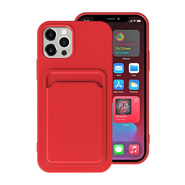 iPhone 15 Pro Max Skal Korthållare Röd