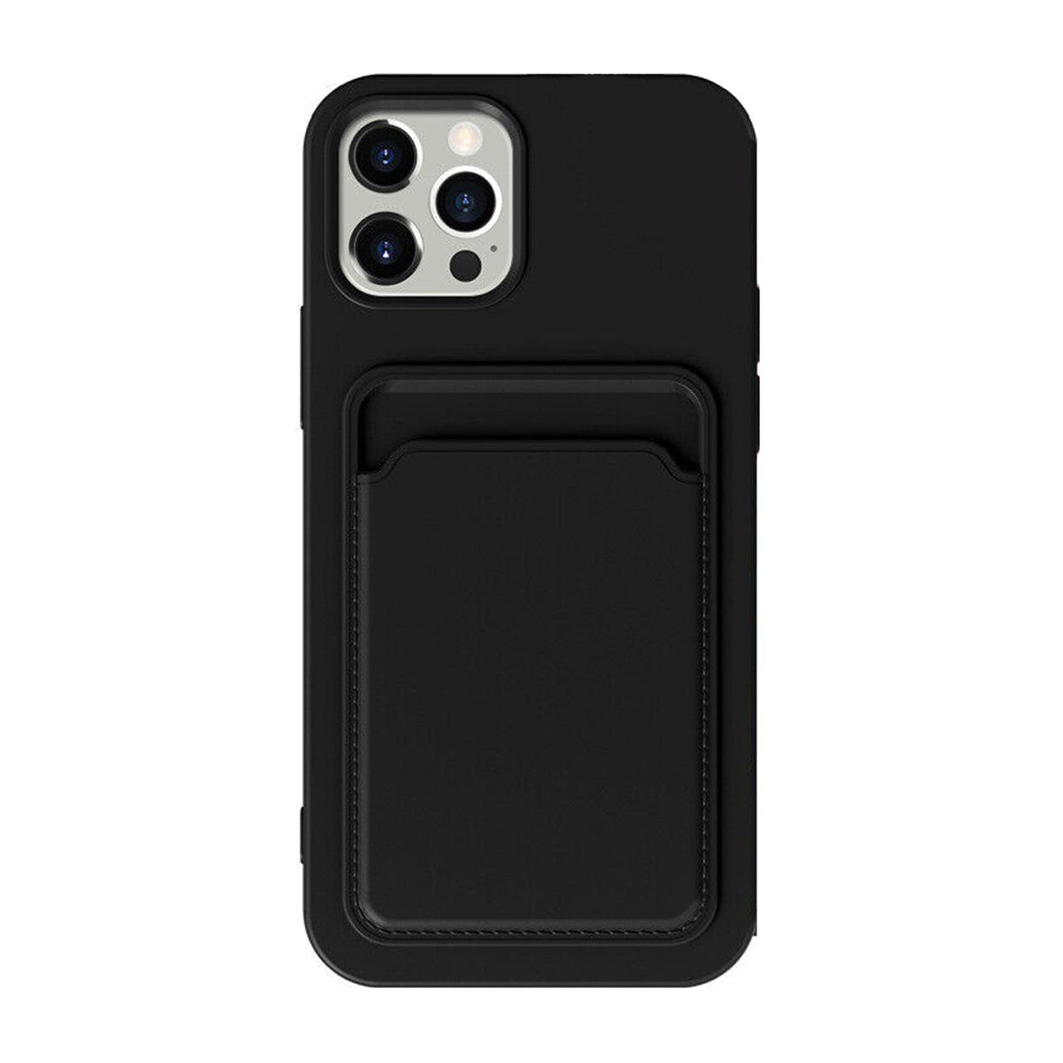 iPhone 15 Pro Max Skal Silikon Kortfack Svart