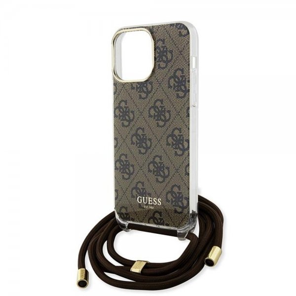 Guess iPhone 15 Pro Max Skal Crossbody Cord Brun