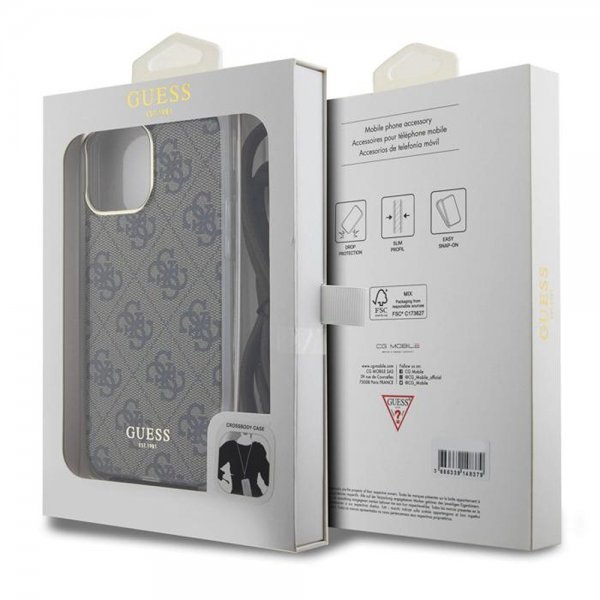 Guess iPhone 15 Pro Max Skal Crossbody Cord Brun