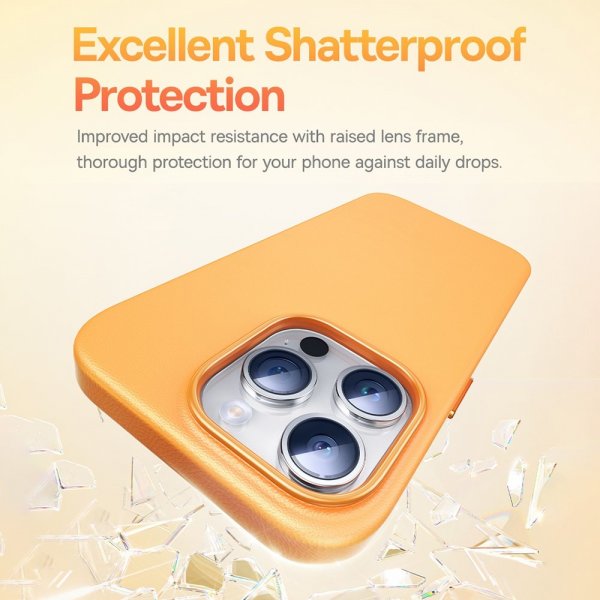 Baseus iPhone 15 Pro Max Skal Fauxther Series Orange