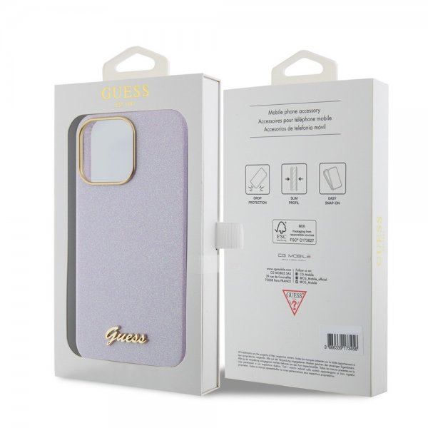 Guess iPhone 15 Pro Max Skal Full Glitter Wrapped Lilac