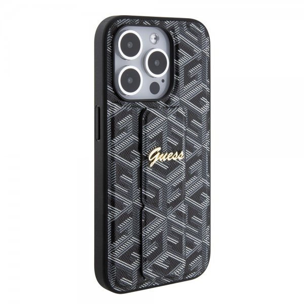 Guess iPhone 15 Pro Max Skal G Cube Grip Stand Svart