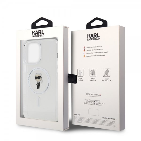 Karl Lagerfeld iPhone 15 Pro Max Skal Ikonik MagSafe Transparent