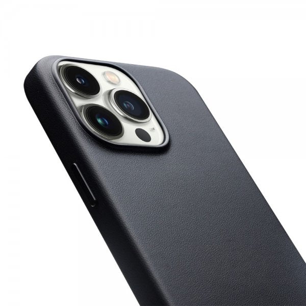 Qialino iPhone 15 Pro Max Skal Konstläder MagSafe Svart