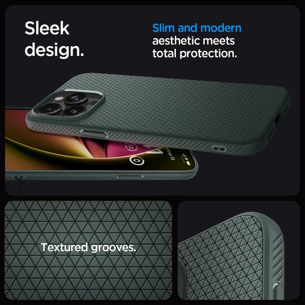 Spigen iPhone 15 Pro Max Skal Liquid Air Abyss Green