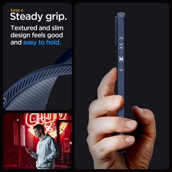 Spigen iPhone 15 Pro Max Skal Liquid Air Navy Blue