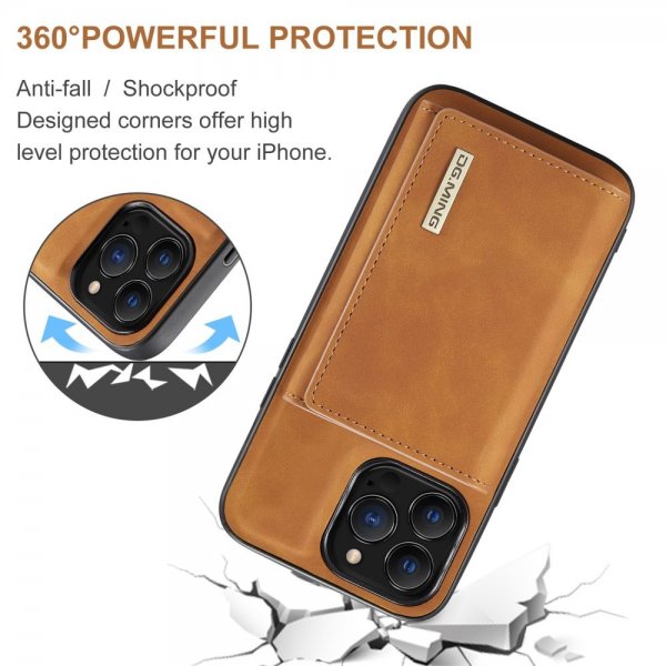 Dg.Ming iPhone 15 Pro Max Skal M1 Series Löstagbar Korthållare Brun