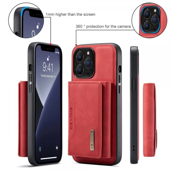 Dg.Ming iPhone 15 Pro Max Skal M2 Series Löstagbar Korthållare Röd