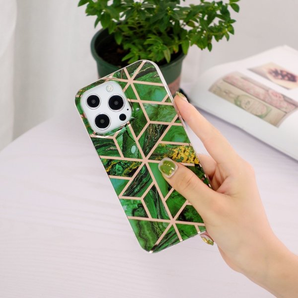 iPhone 15 Pro Max Skal Marmormönster Grön