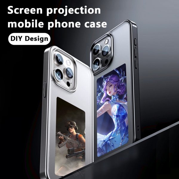 iPhone 15 Pro Max Skal med Inbyggd Display E Ink Case Svart