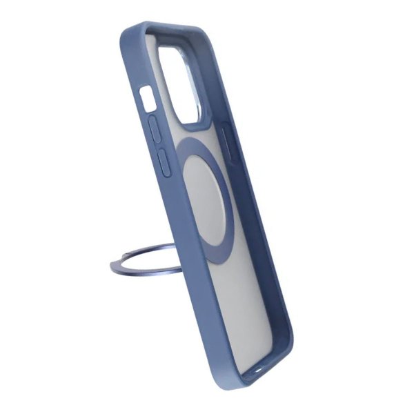 Rvelon iPhone 15 Pro Max Skal Roterbart MagSafe Stativ Blå