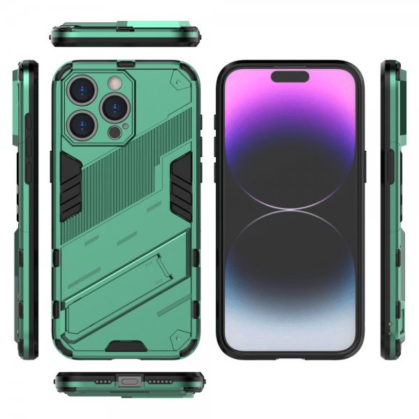 iPhone 15 Pro Max Skal med Stativ Grön