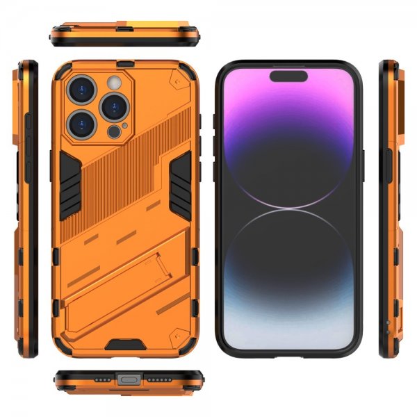 iPhone 15 Pro Max Skal med Stativ Orange