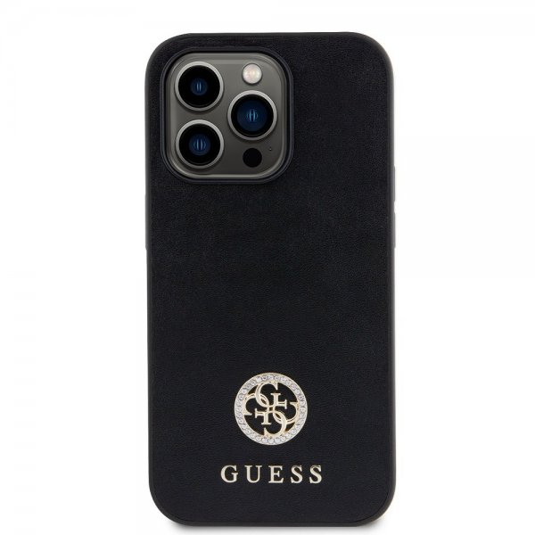 Guess iPhone 15 Pro Max Skal Metal Logo Strass Svart