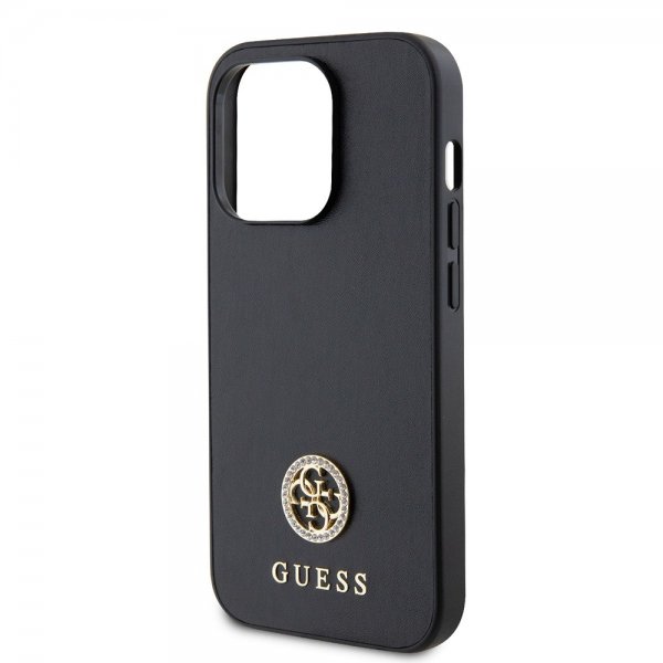 Guess iPhone 15 Pro Max Skal Metal Logo Strass Svart
