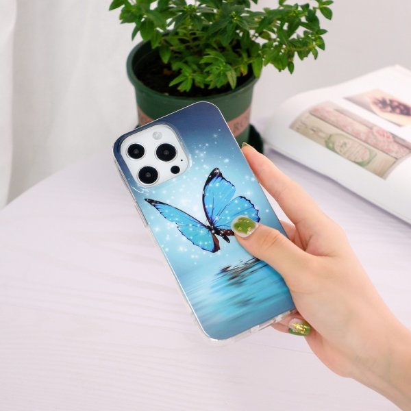 iPhone 15 Pro Max Skal Motiv Blå Fjäril