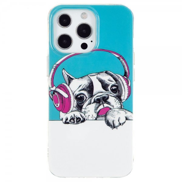 iPhone 15 Pro Max Skal Motiv Hund med Hörlurar