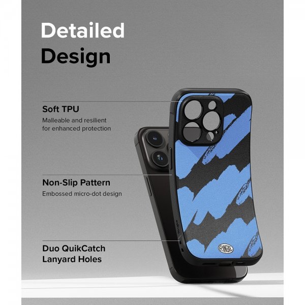 Ringke iPhone 15 Pro Max Skal Onyx Design Blue Brush