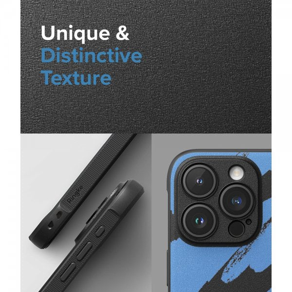 Ringke iPhone 15 Pro Max Skal Onyx Design Blue Brush