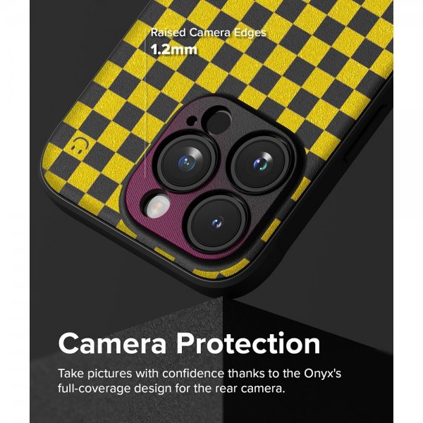 Ringke iPhone 15 Pro Max Skal Onyx Design Checkerboard Yellow