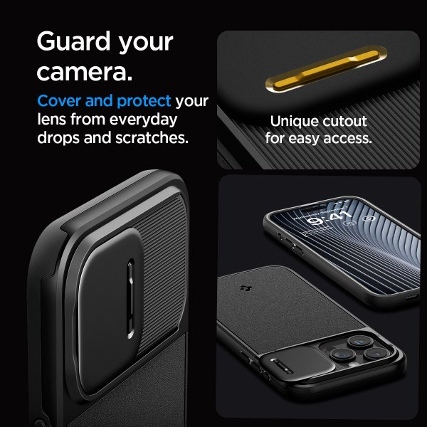 Spigen iPhone 15 Pro Max Skal Optik Armor MagFit Svart