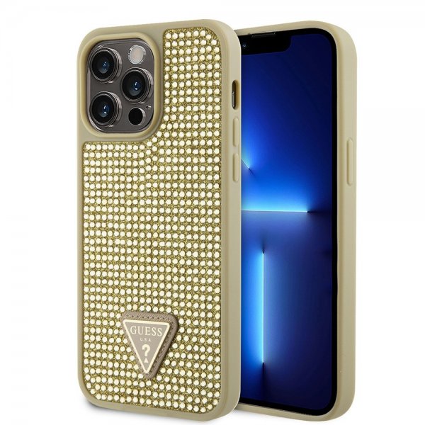 Guess iPhone 15 Pro Max Skal Rhinestone Guld