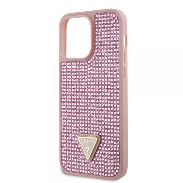 Guess iPhone 15 Pro Max Skal Rhinestone Rosa
