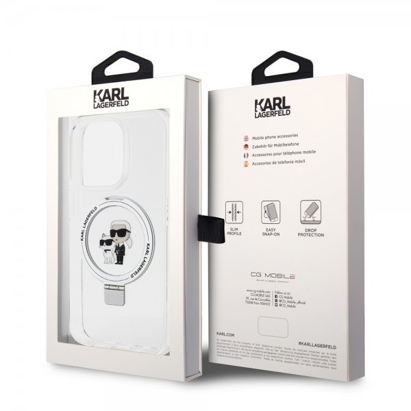 Karl Lagerfeld iPhone 15 Pro Max Skal Ring Stand MagSafe Vit