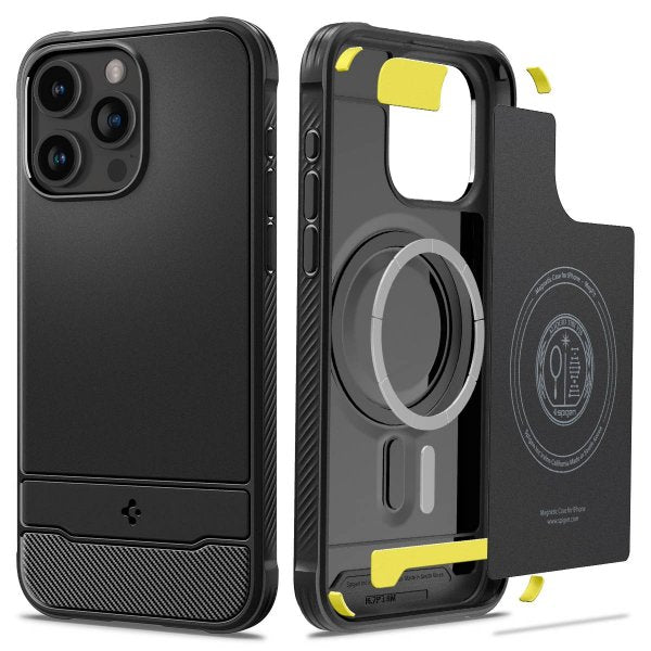 Spigen iPhone 15 Pro Max Skal Rugged Armor MagFit Matte Black
