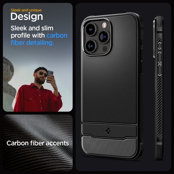 Spigen iPhone 15 Pro Max Skal Rugged Armor MagFit Matte Black