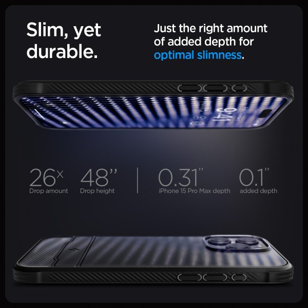 Spigen iPhone 15 Pro Max Skal Rugged Armor MagFit Matte Black