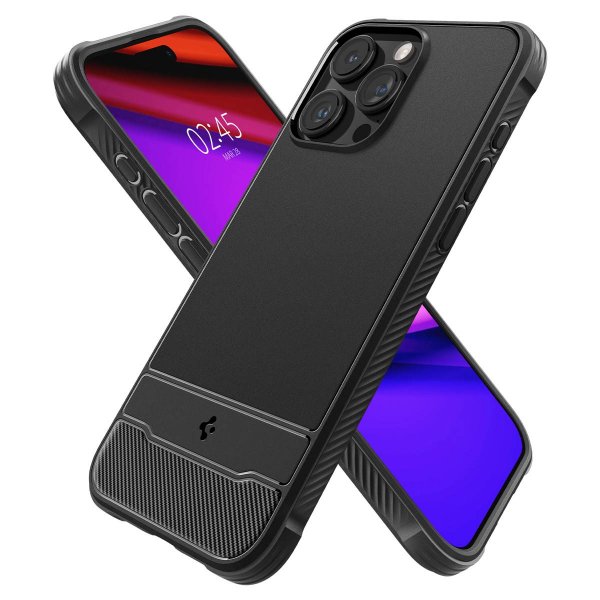 Spigen iPhone 15 Pro Max Skal Rugged Armor MagFit Matte Black