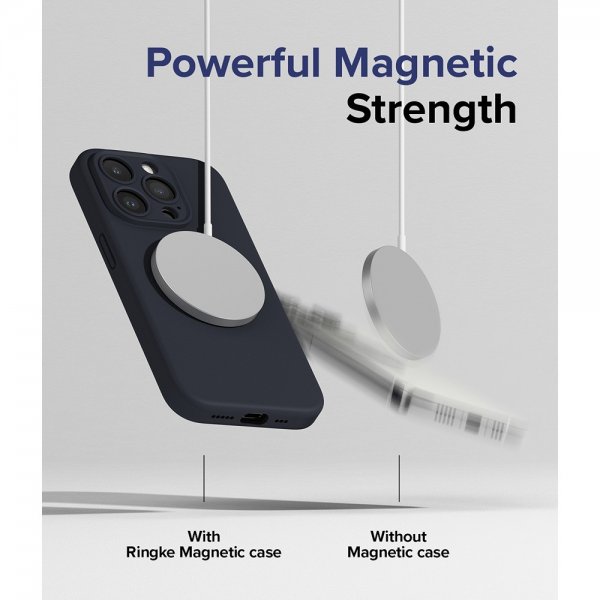 Ringke iPhone 15 Pro Max Skal Silicone Magnetic Deep Blue