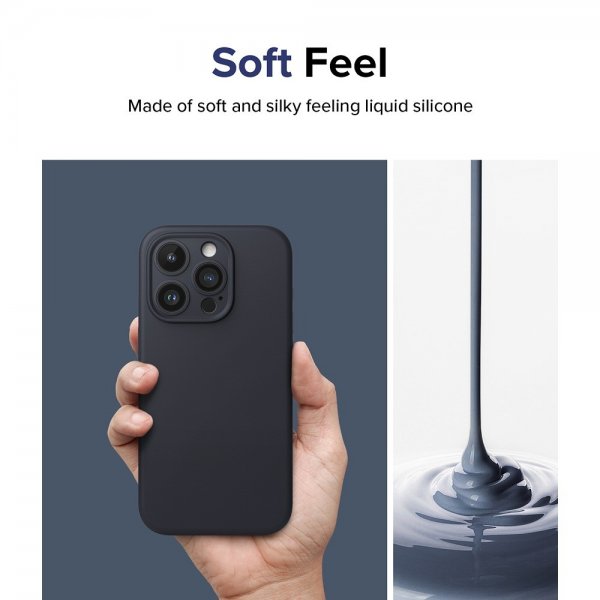 Ringke iPhone 15 Pro Max Skal Silicone Magnetic Deep Blue