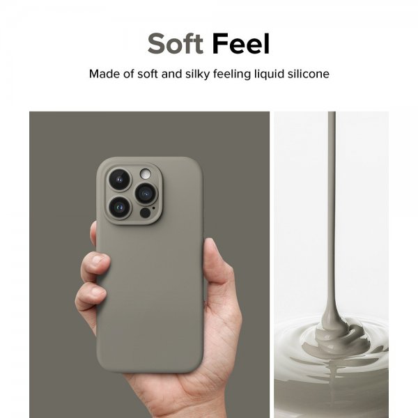Ringke iPhone 15 Pro Max Skal Silicone Magnetic Grå