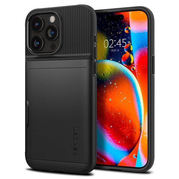 Spigen iPhone 15 Pro Max Skal Slim Armor CS Svart