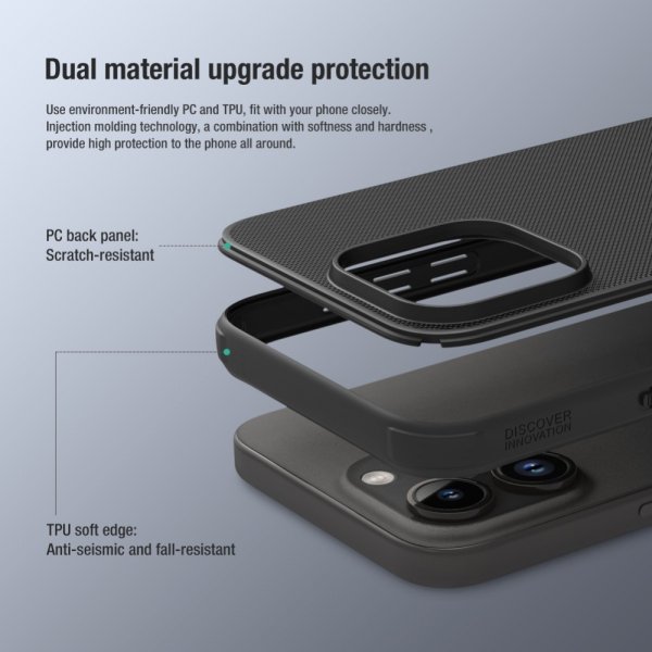 Nillkin iPhone 15 Pro Max Skal Super Frosted Shield Pro Svart