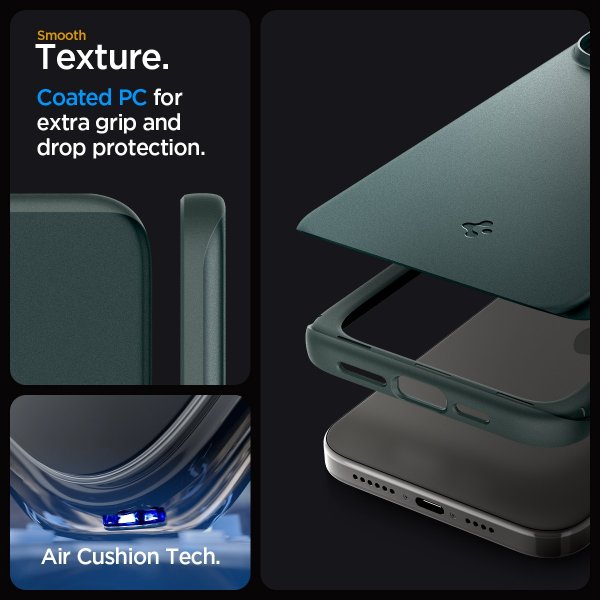 Spigen iPhone 15 Pro Max Skal Thin Fit Abyss Green